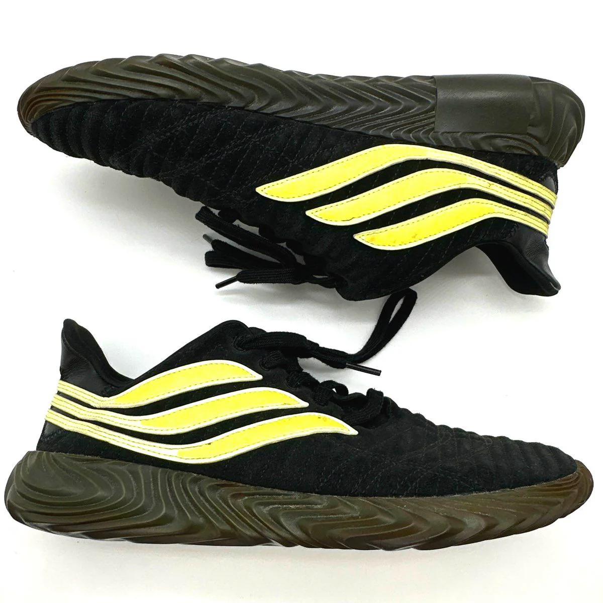 Adidas Sobakov Black Solar Yellow Gum Sole Sneakers Men's Size 10.5 - Image 5