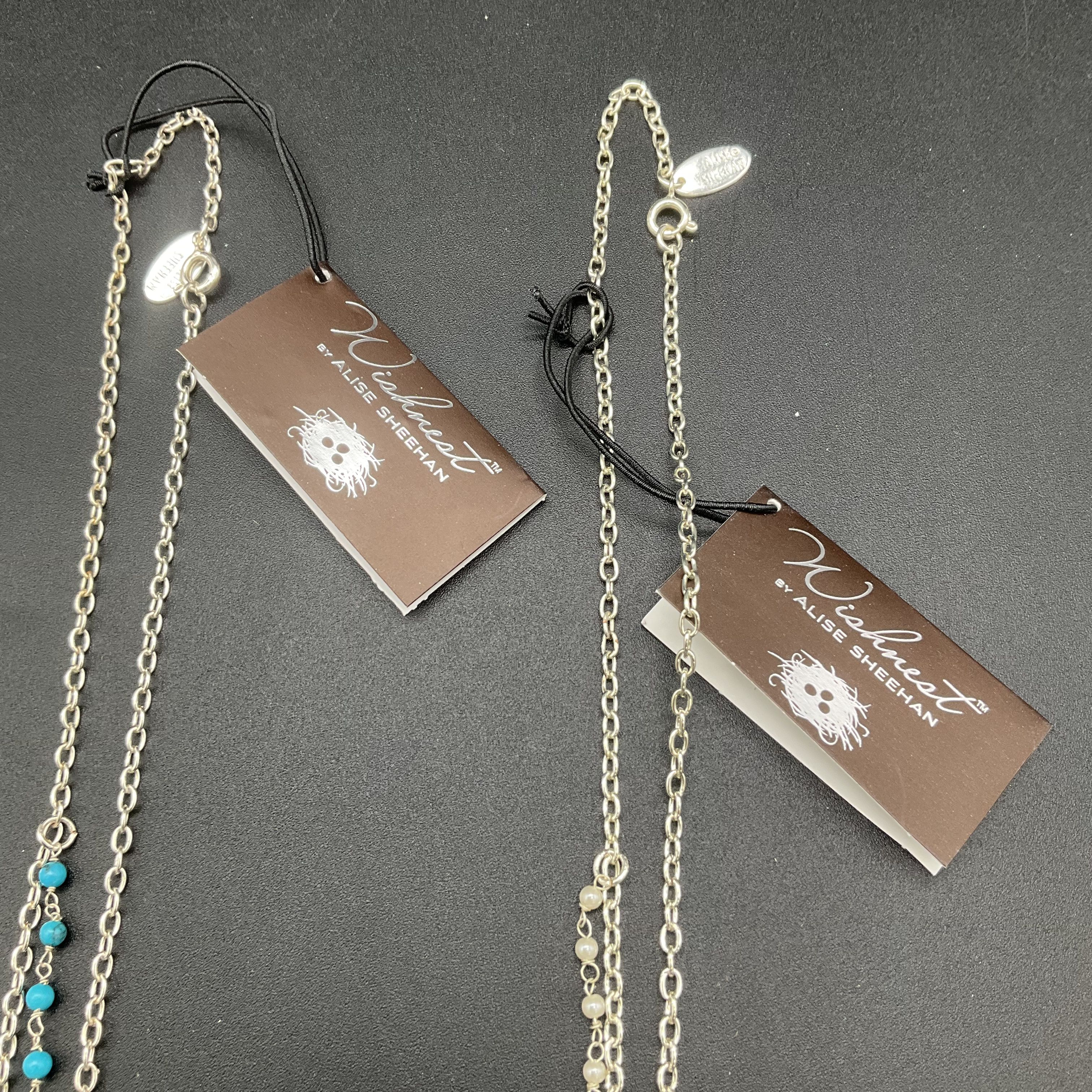 Alise Sheehan Demdaco Wishnest Bird Necklace Lot 2 Faux Pearl Turquoise NWT - Image 3