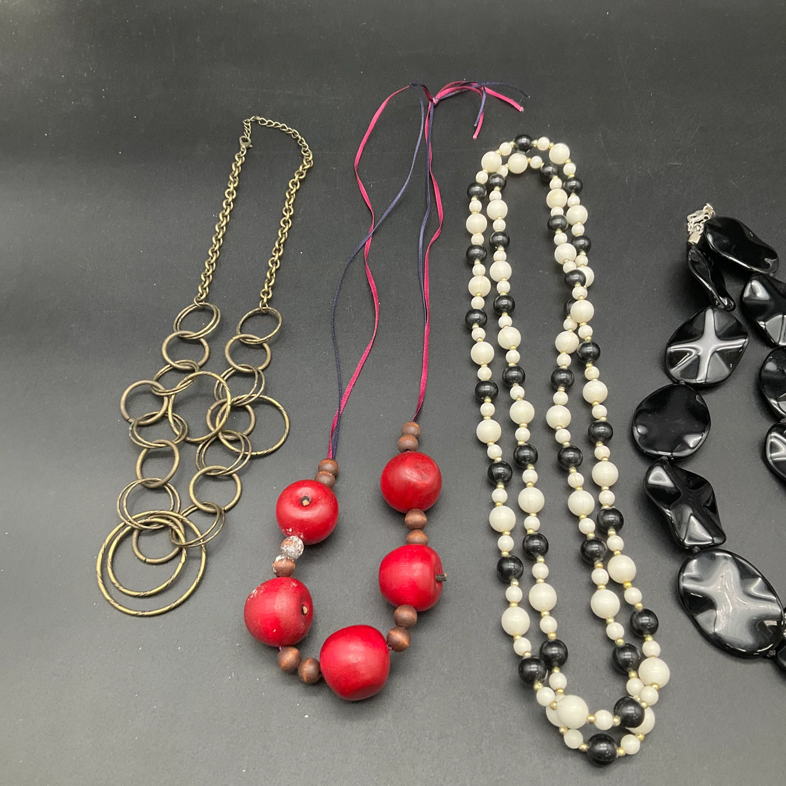 Beaded Statement Necklace Jewelry Lot of 8 Boho Retro Bib Pendant Styles - Image 2