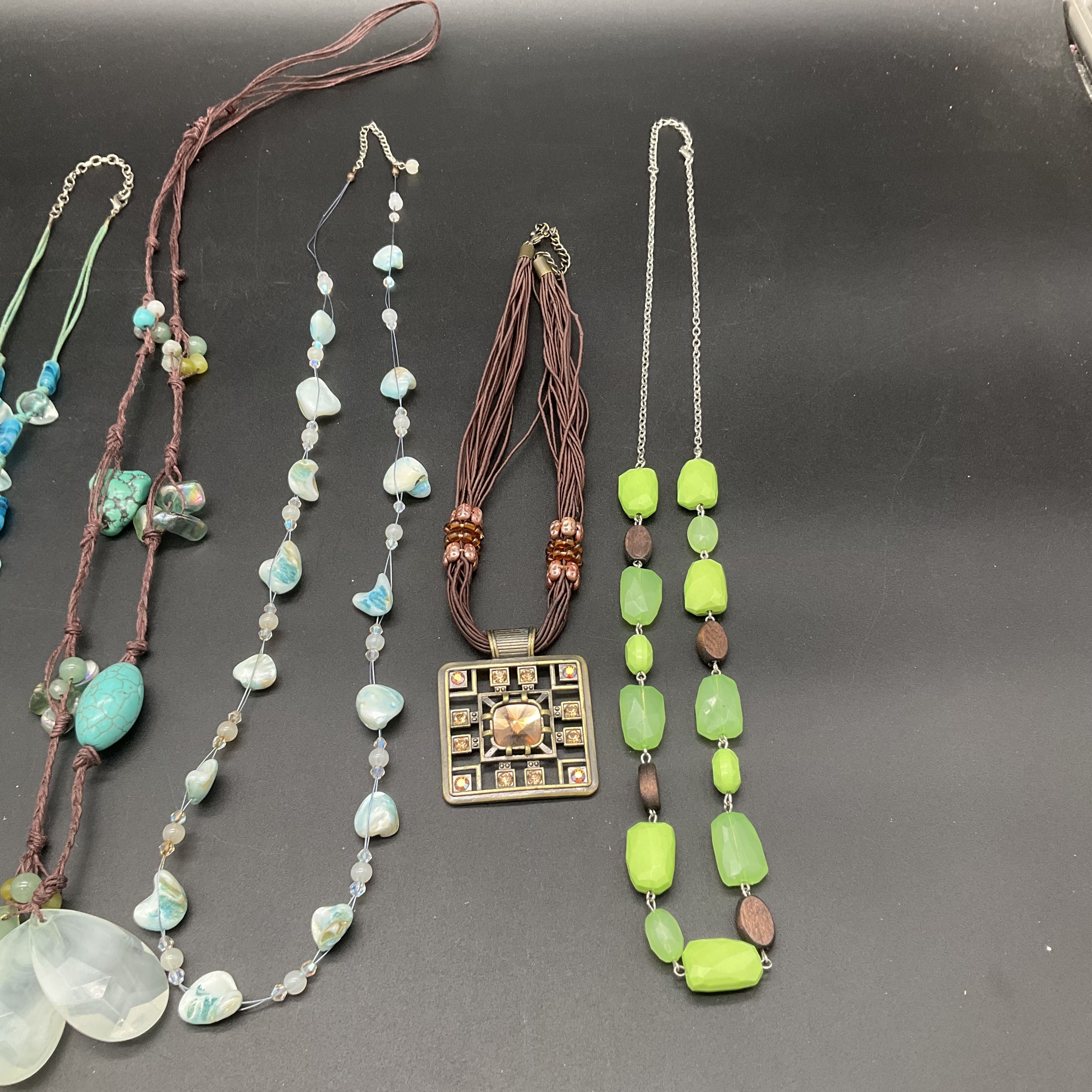 Boho Beaded and Cord Eclectic Statement Necklace Jewelry Lot of 7 Pieces - Image 5