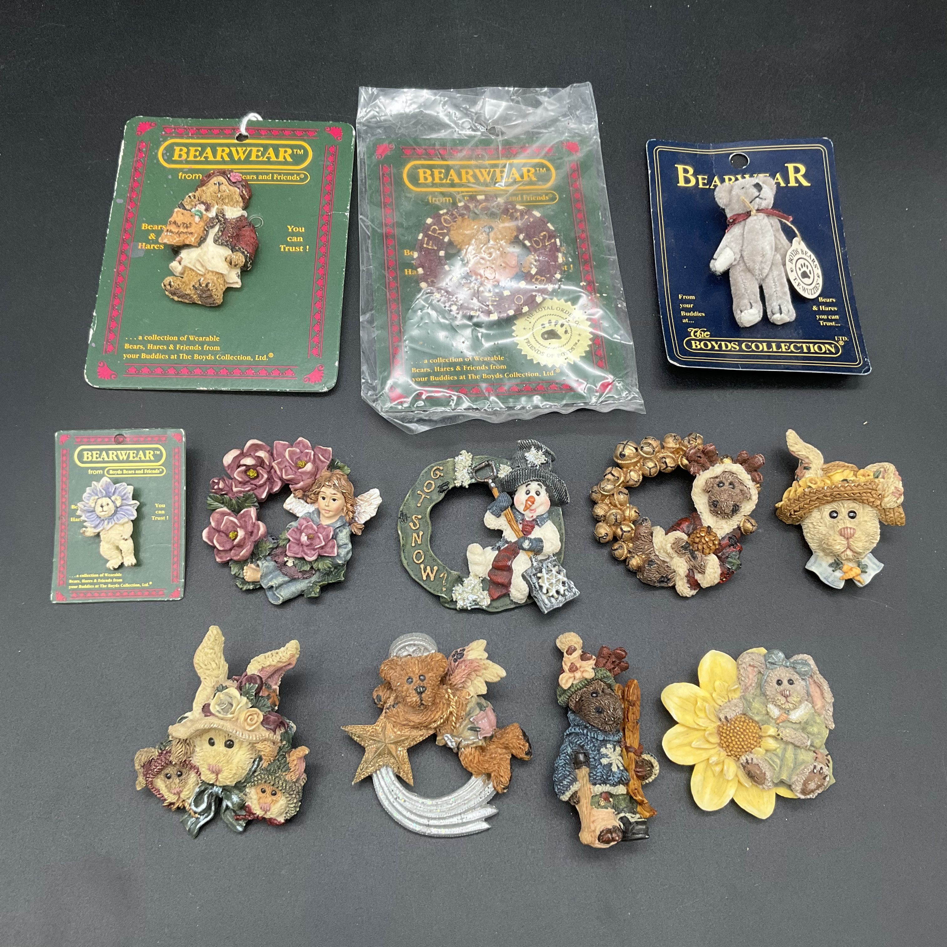Boyds Bears Pin Lot Bearwear Resin Plush Jewelry Mixed Collection 12 Pieces