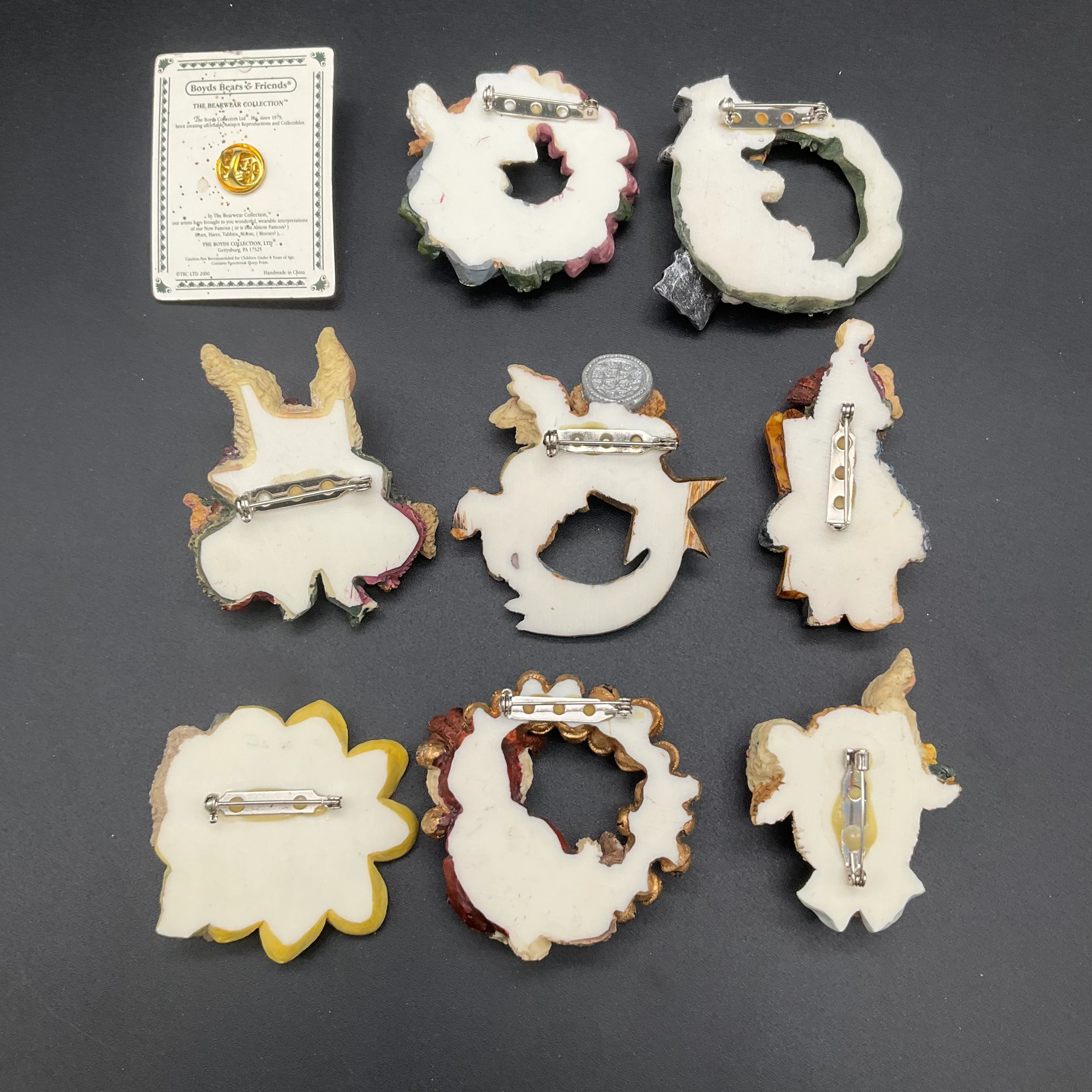 Boyds Bears Pin Lot Bearwear Resin Plush Jewelry Mixed Collection 12 Pieces - Image 5