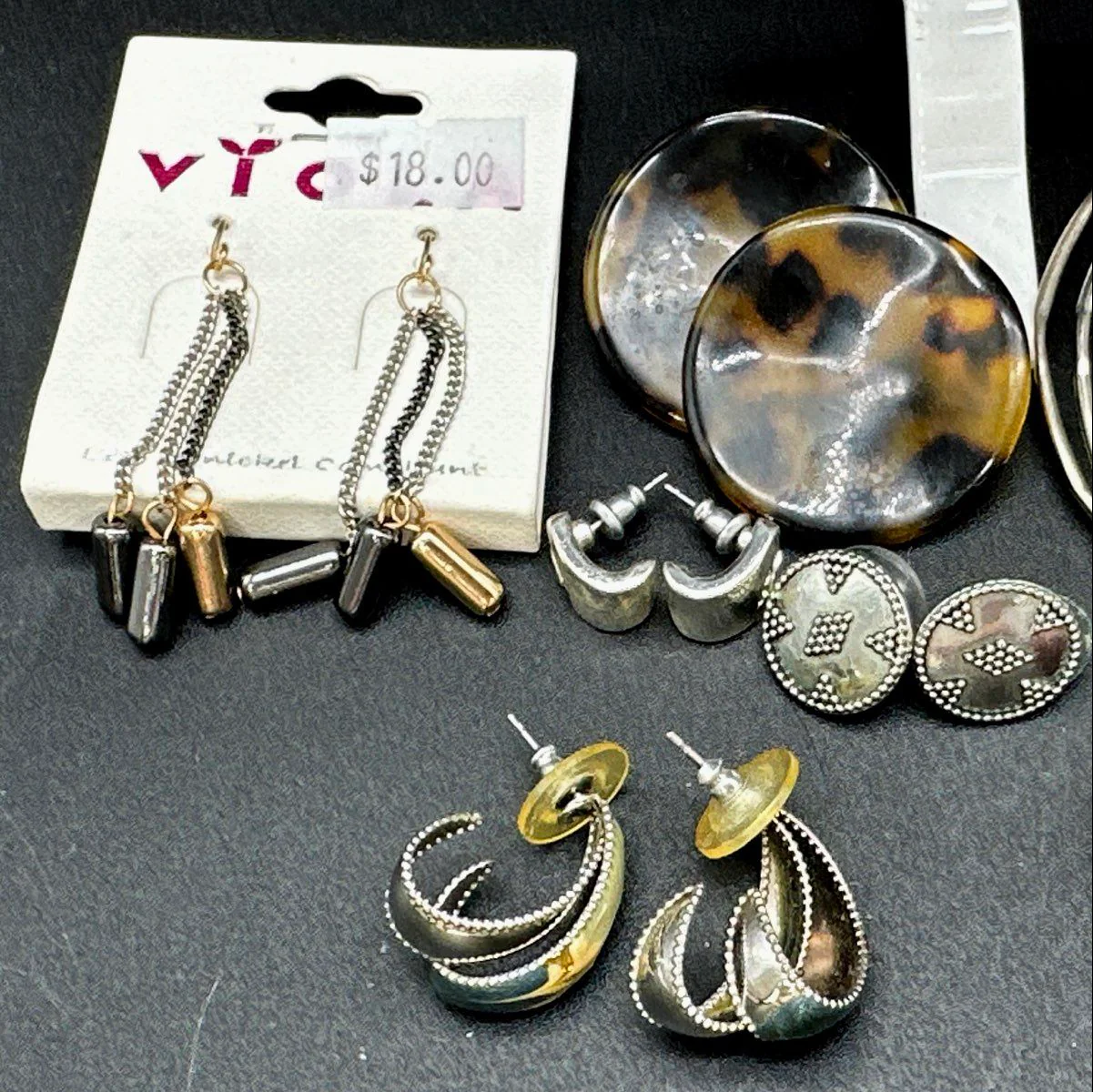 Costume Jewelry Earring Lot 30 Pairs Hoops Drops Studs Boho Retro Novelty - Image 2