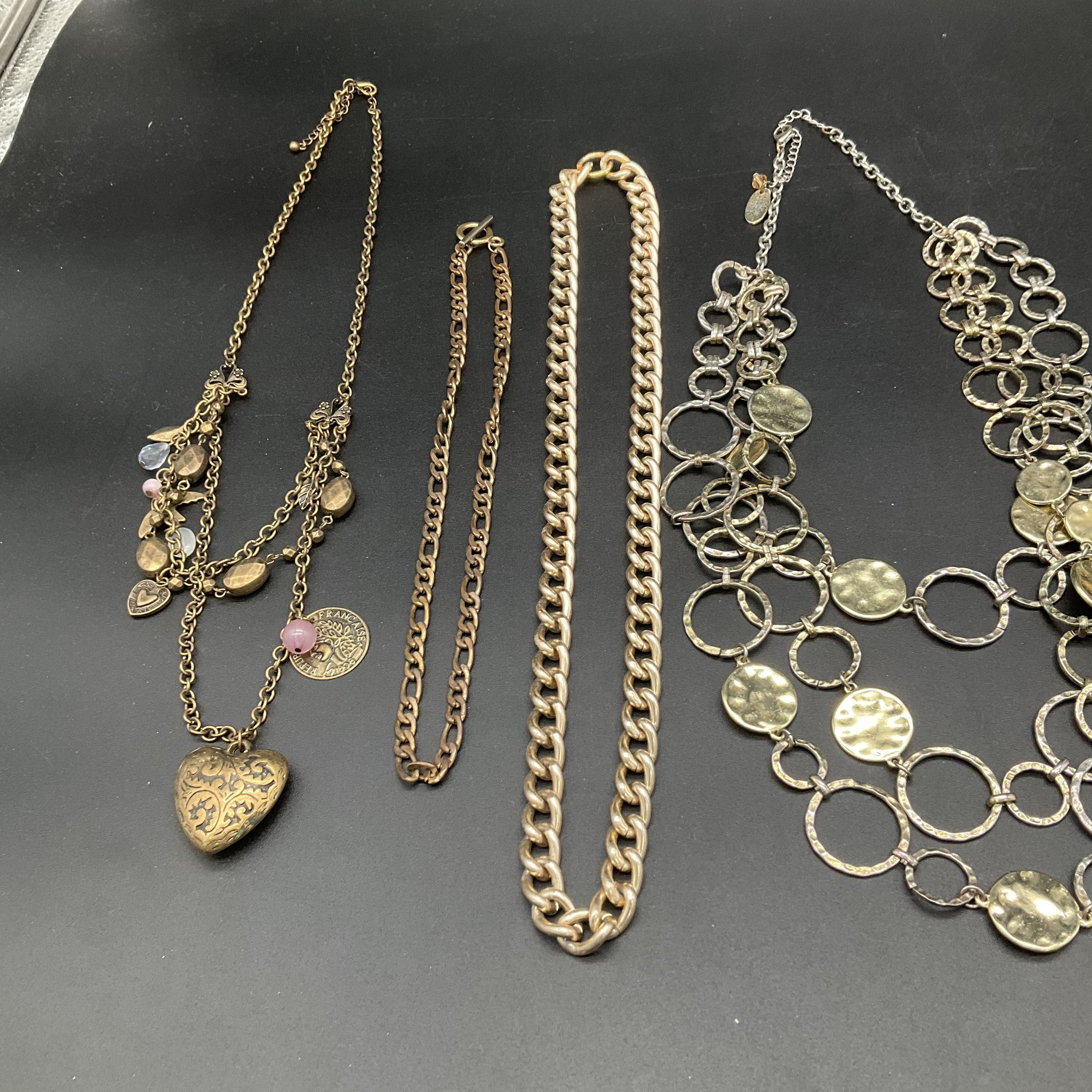 Fashion Necklace Jewelry Lot of 8 Gold Silver Tone Beaded Rhinestone Statement - Image 4