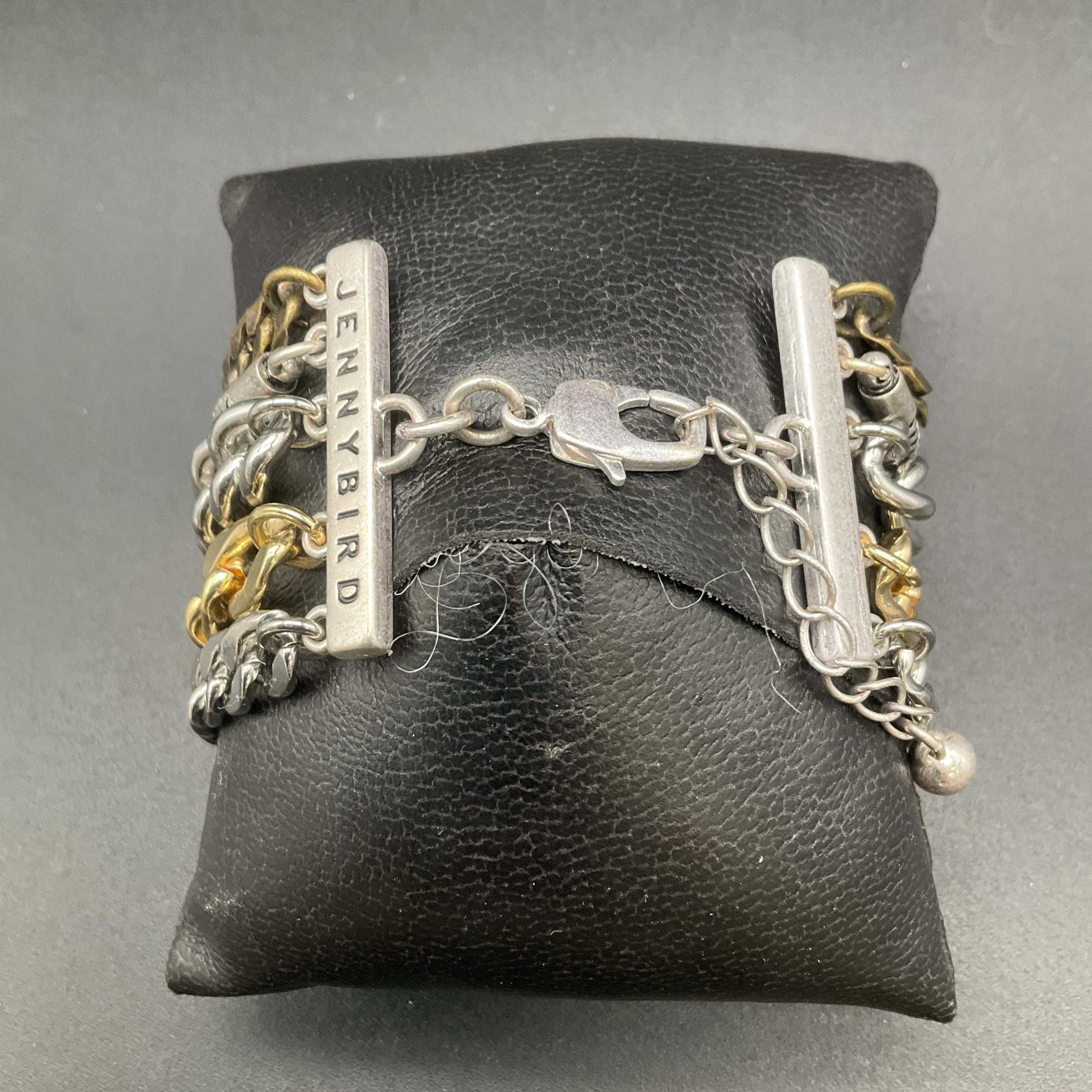 Jenny Bird Designer Two-Tone Multi-Strand Bracelet & Bar Pendant Necklace Lot - Image 3