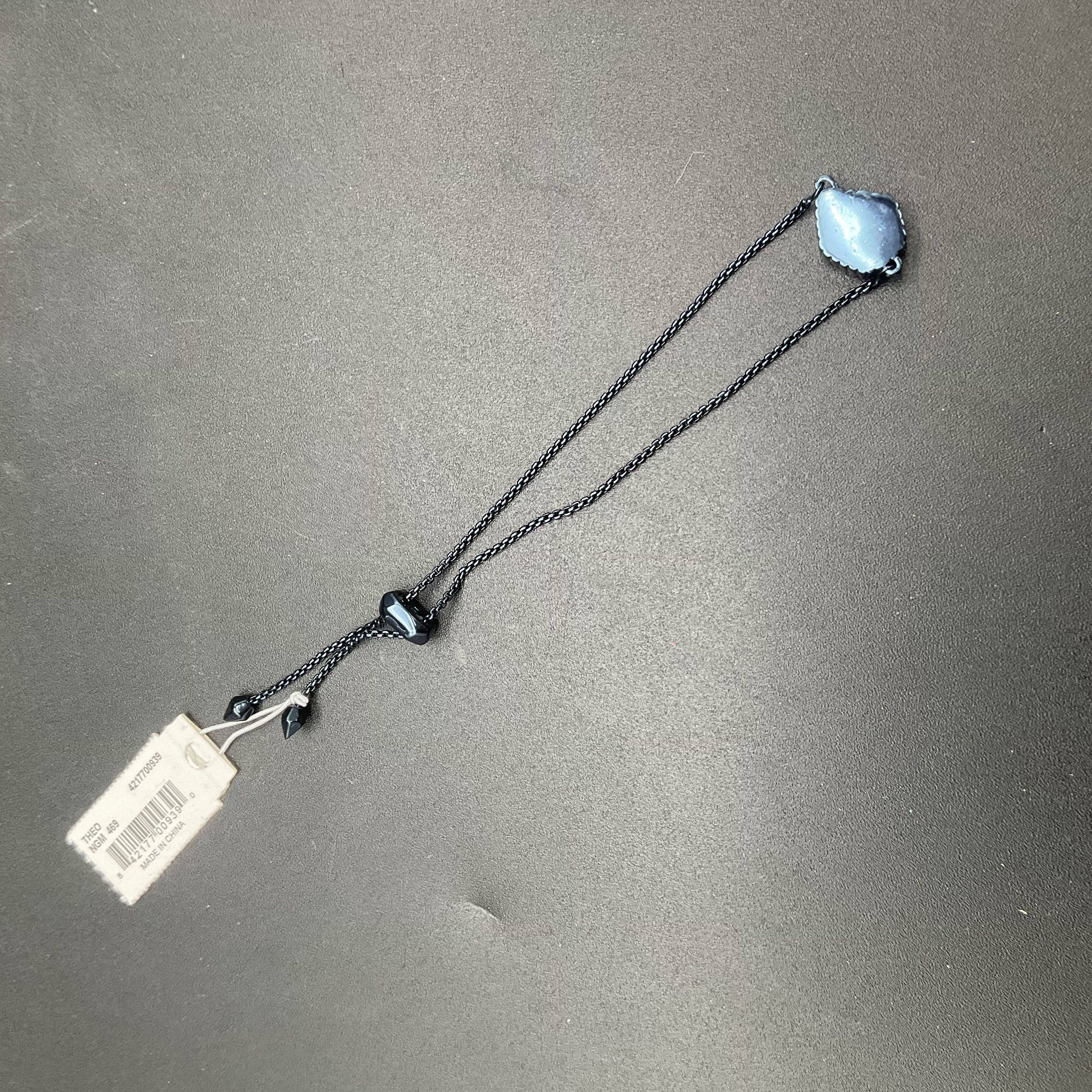 Kendra Scott Gunmetal Blue Druzy Theo Adjustable Slider Bracelet NWT - Image 6