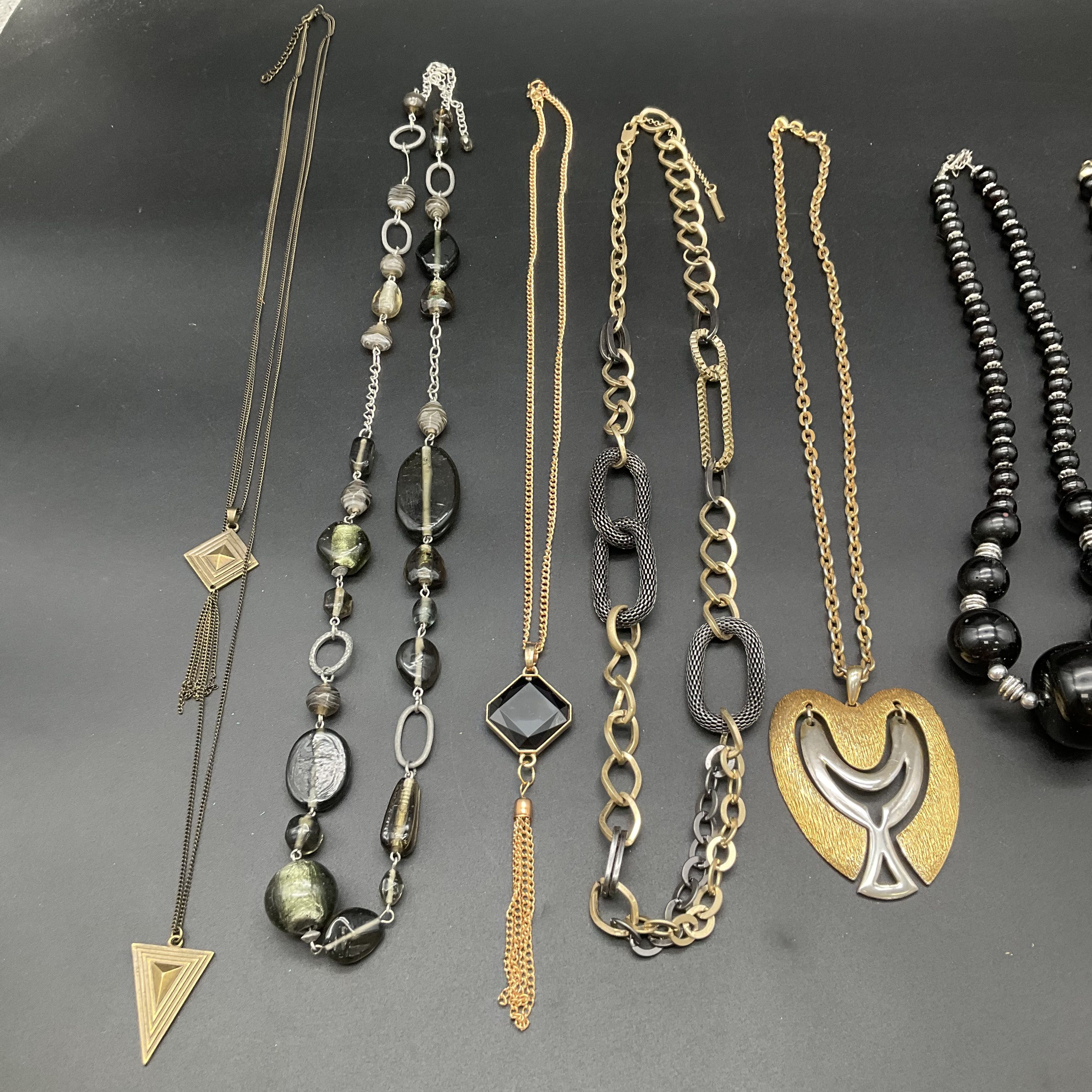 Kenneth Cole New York Modern Fashion Necklace Lot of 7 Beaded Geometric Tassels - Image 2