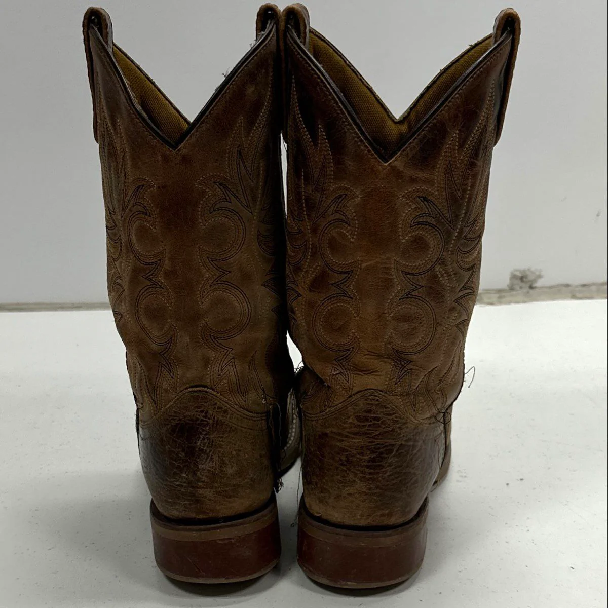 Laredo 7835 Brown Leather Square Toe Western Cowboy Boots Men's Size 7.5 D - Image 3