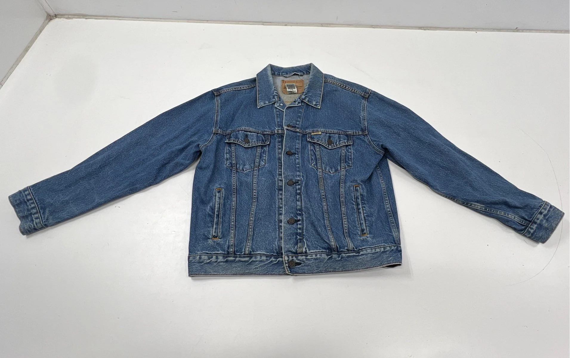 Levi Strauss Signature Men's Blue Denim Trucker Jacket 100% Cotton Sz L - Image 2