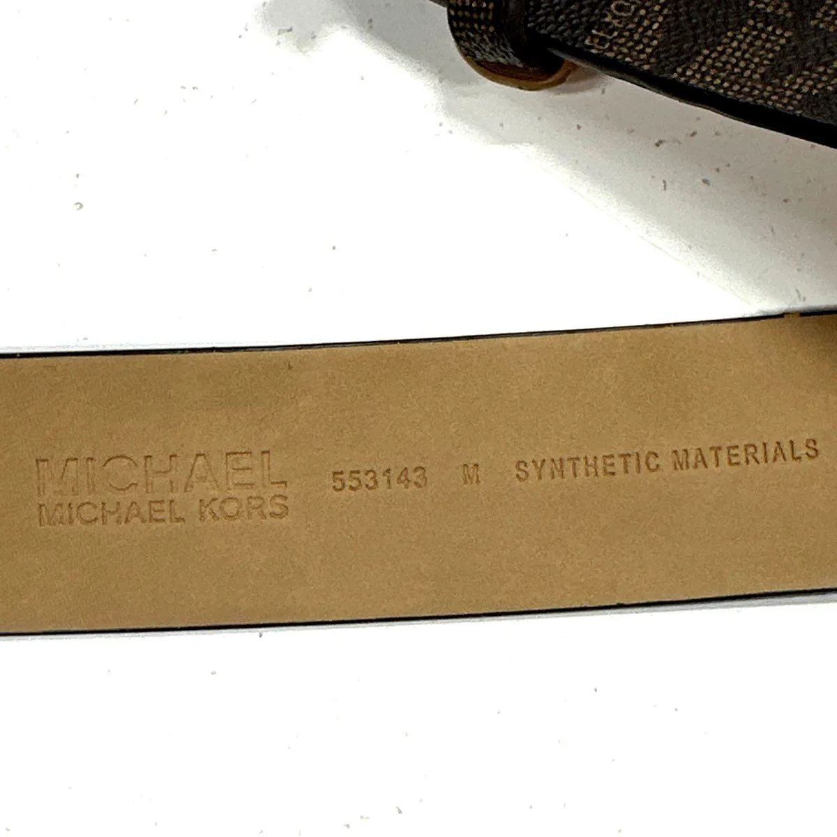 Michael Kors Women's Monogram Belts Lot 2 Black Brown Gold Silver Sz M L NWT - Image 4