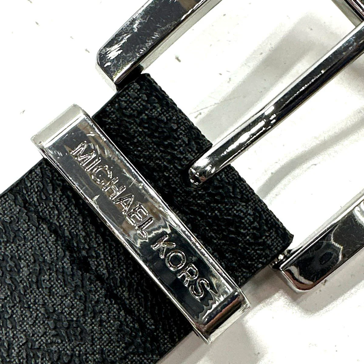 Michael Kors Women's Monogram Belts Lot 2 Black Brown Gold Silver Sz M L NWT - Image 6