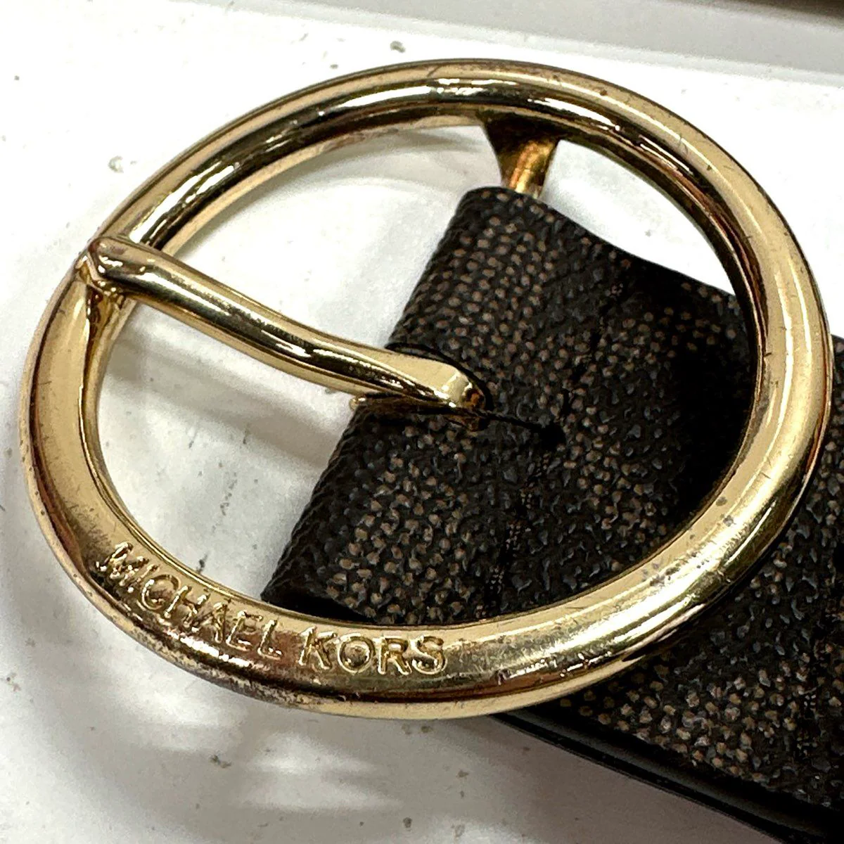 Michael Kors Women's Monogram Belts Lot 2 Black Brown Gold Silver Sz M L NWT - Image 7