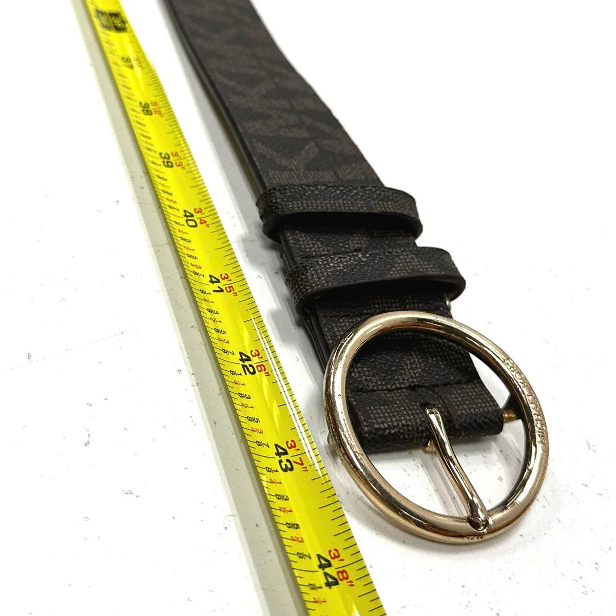 Michael Kors Women's Monogram Belts Lot 2 Black Brown Gold Silver Sz M L NWT - Image 9