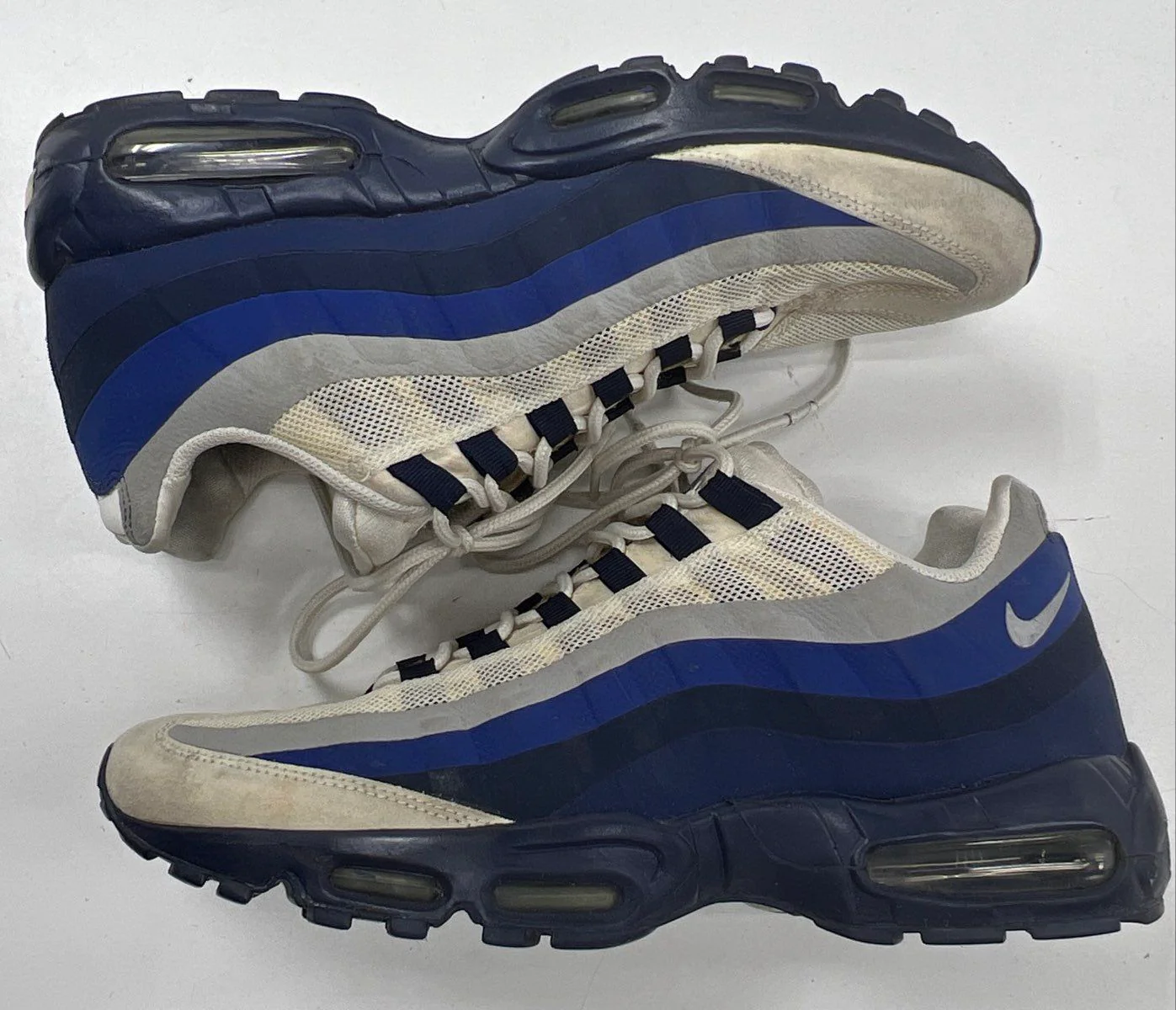 Nike Air Max 95 White Navy Blue Grey Dallas Cowboys Theme Sneakers Men's Size 12 - Image 5