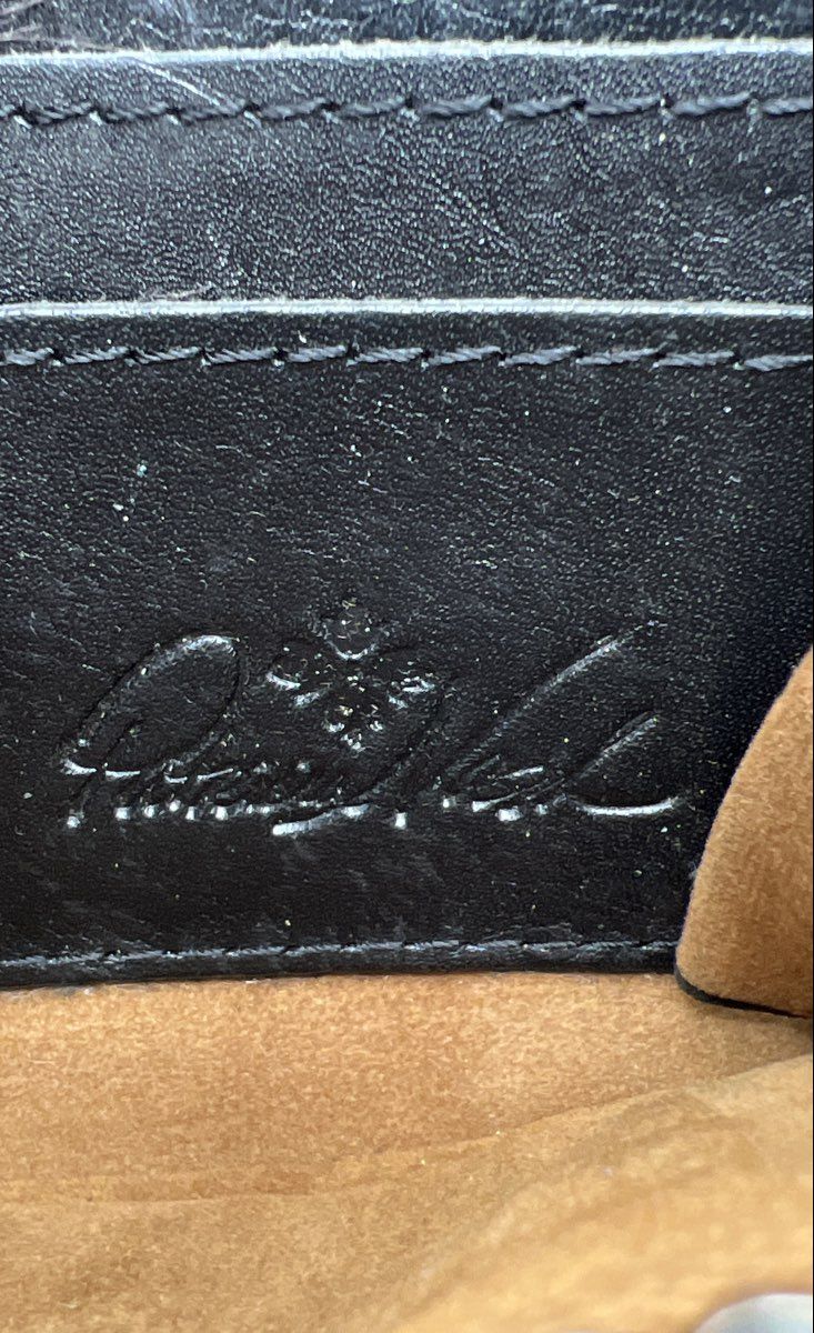 Patricia Nash Black Map Embossed Leather Wristlet Wallet Clutch Bag - Image 5