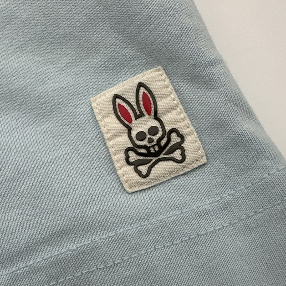 Psycho Bunny Men's Light Blue Pima Cotton Graphic T-Shirt Made for Mischief Sz 5 - Image 4
