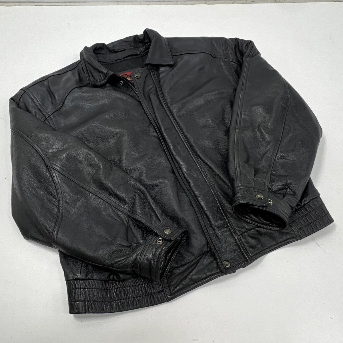 Reed Men's Black Leather Bomber Jacket Vintage Insulated Thinsulate Sz 46