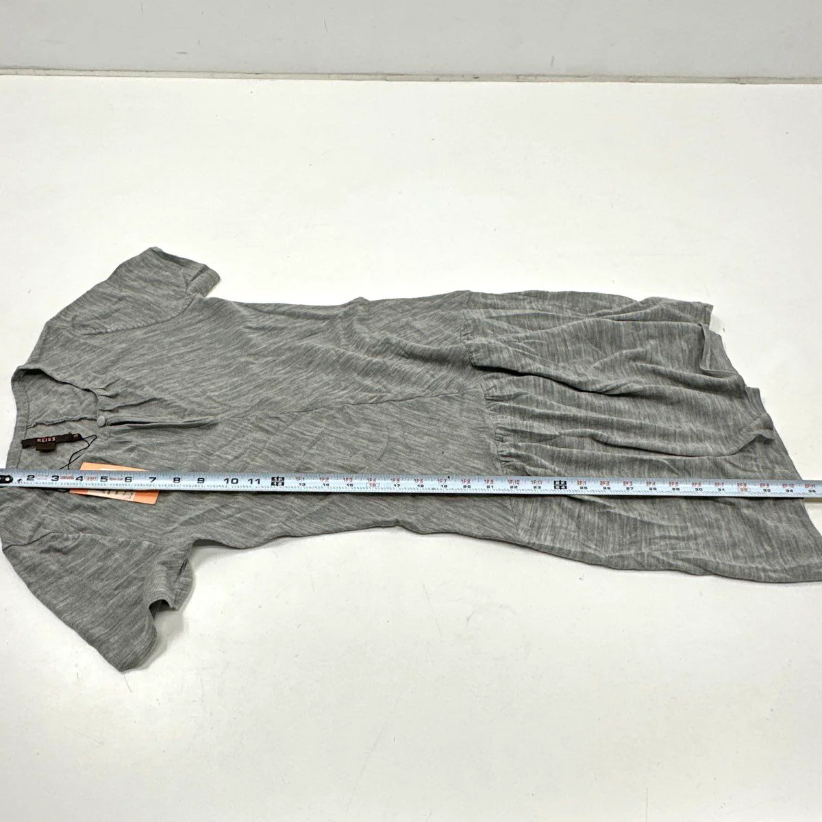 Reiss Women's Adara-Knit Dress Gray Melange Short Sleeve Dropped Waist NWT Sz XS - Image 7