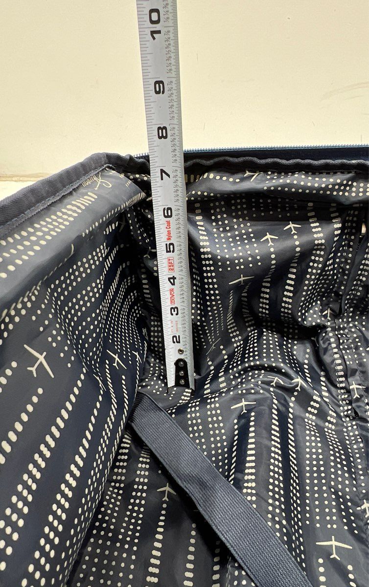 Skyway Navy Blue Fabric 4-Wheel Spinner Suitcase Travel Luggage Carry-On - Image 12