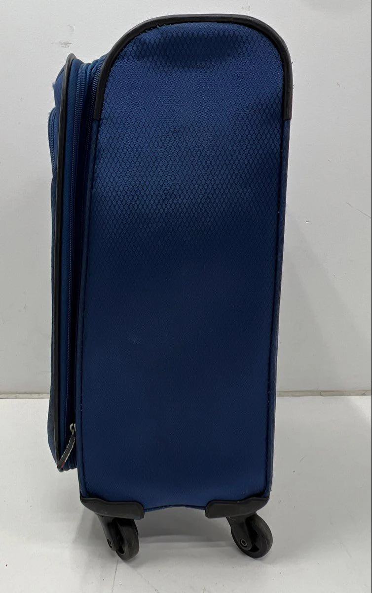 Skyway Navy Blue Fabric 4-Wheel Spinner Suitcase Travel Luggage Carry-On - Image 8