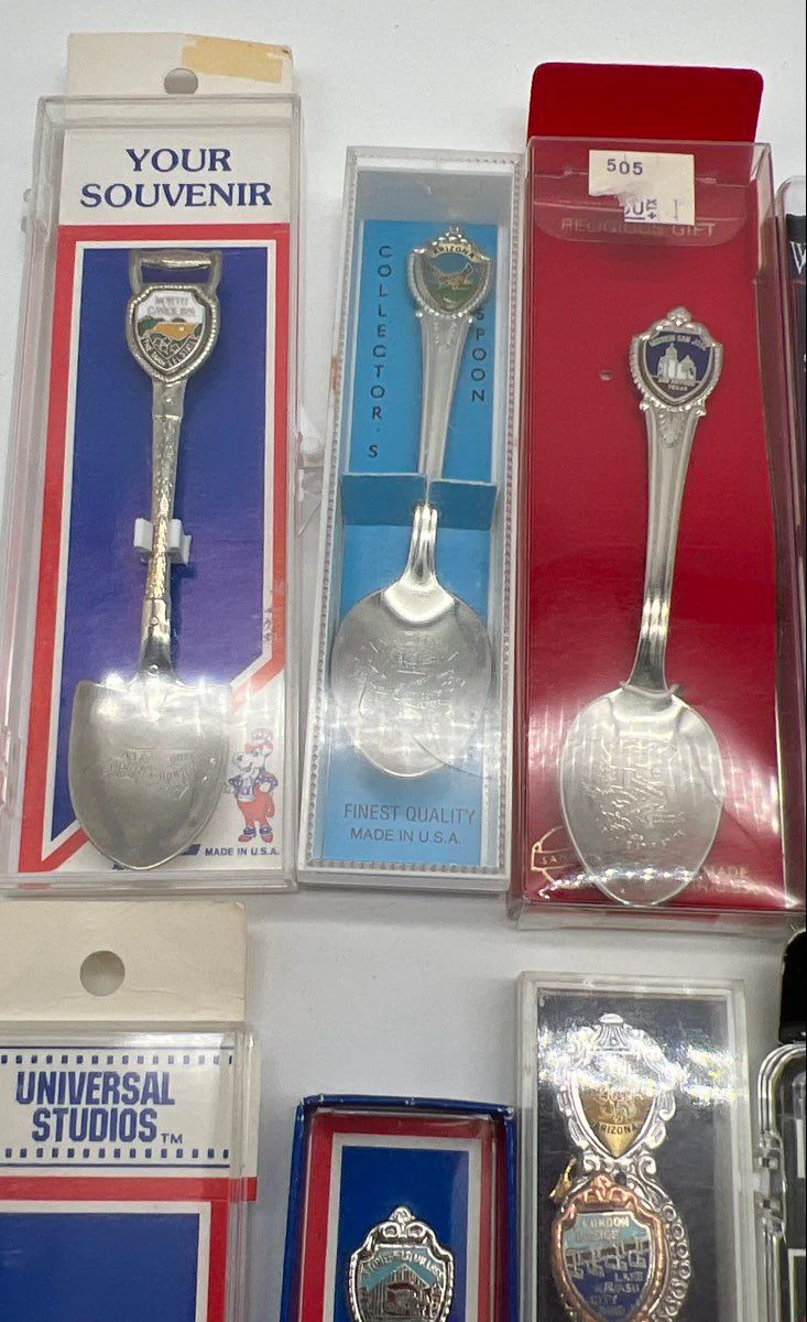 Souvenir Spoon Lot of 12 Vintage Silver Plated Epcot Universal Studios States - Image 2