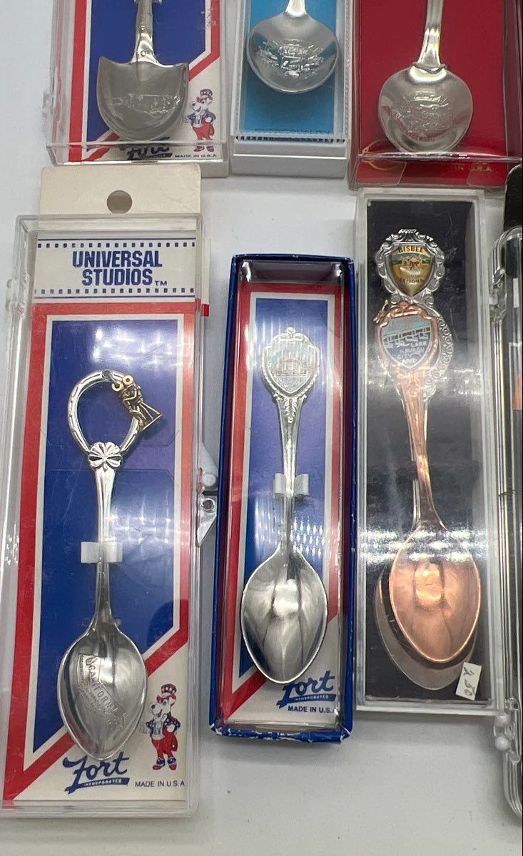 Souvenir Spoon Lot of 12 Vintage Silver Plated Epcot Universal Studios States - Image 4