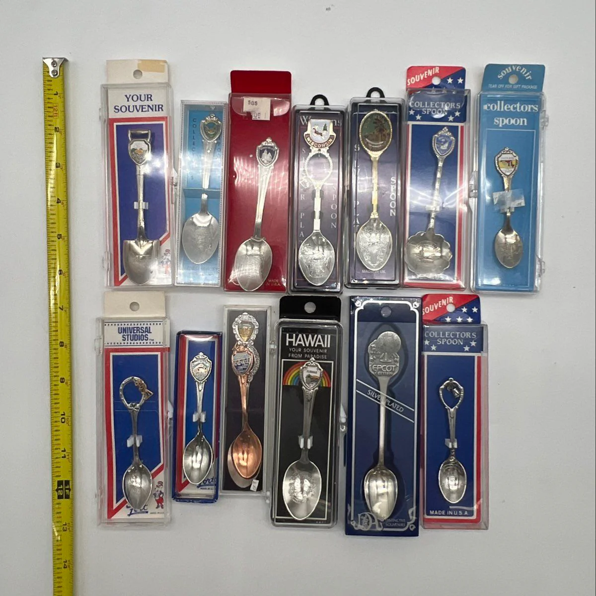 Souvenir Spoon Lot of 12 Vintage Silver Plated Epcot Universal Studios States - Image 6