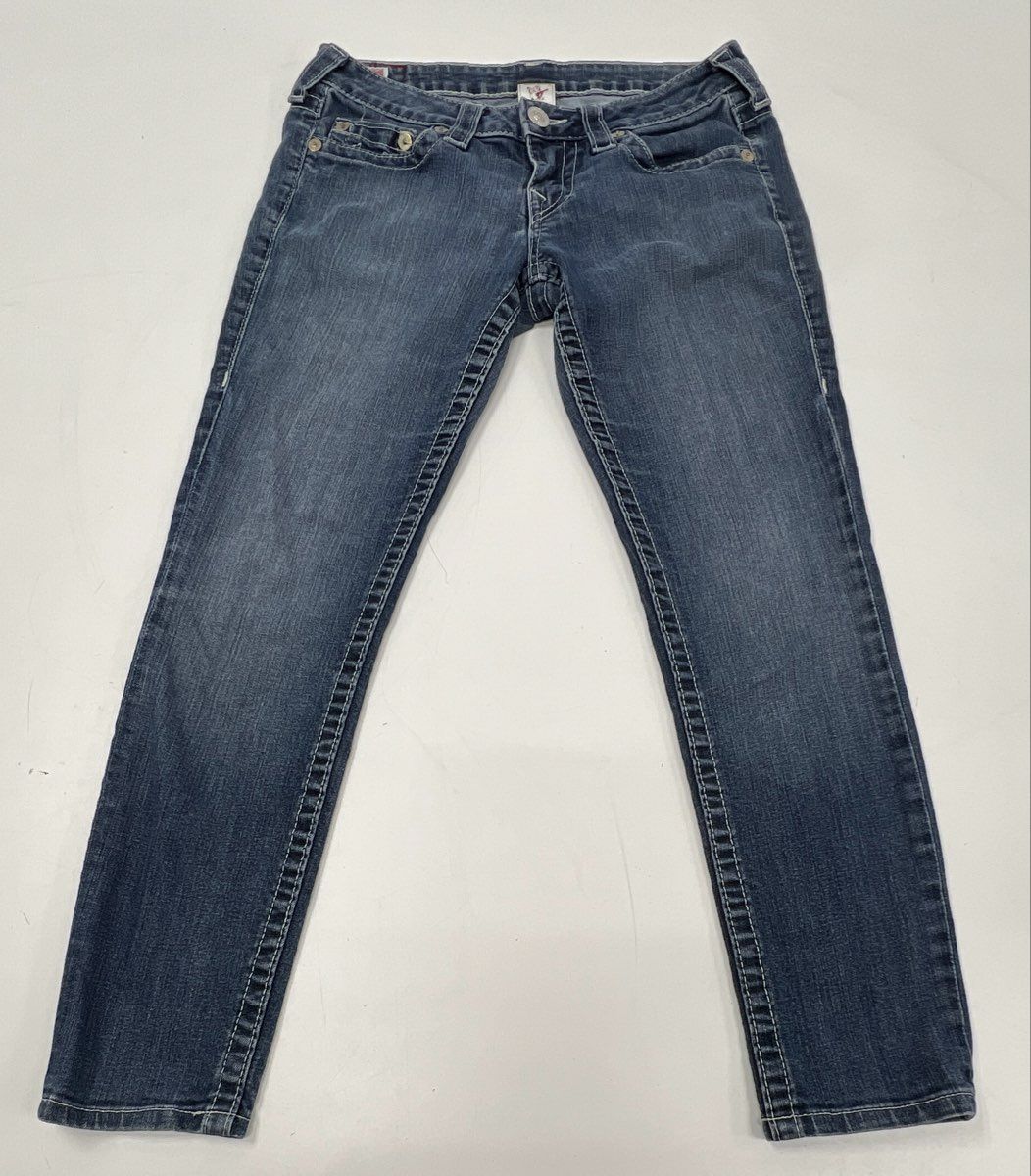 True Religion Women's Stella Low Rise Skinny Jeans Blue Sz 28 Made in USA - Image 2