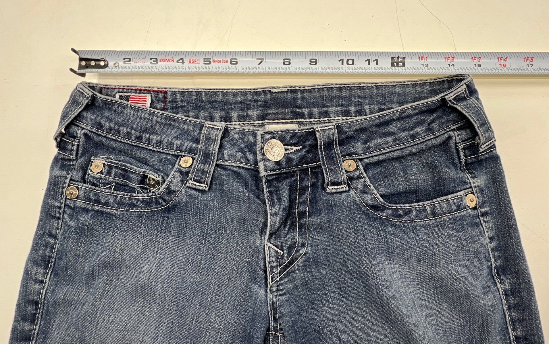 True Religion Women's Stella Low Rise Skinny Jeans Blue Sz 28 Made in USA - Image 4