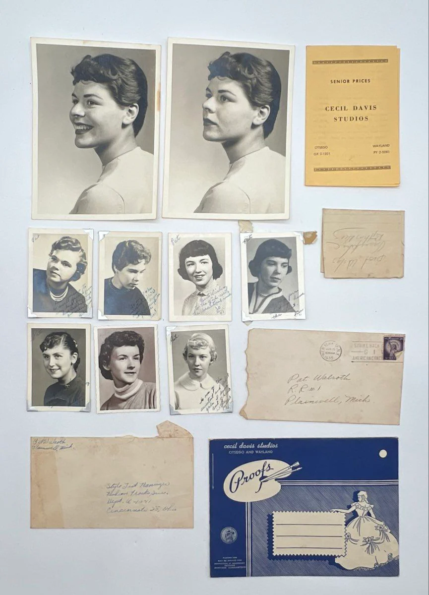 Vintage 1950s High School Portrait Photo Lot Cecil Davis Studios Michigan 32pc - Image 3