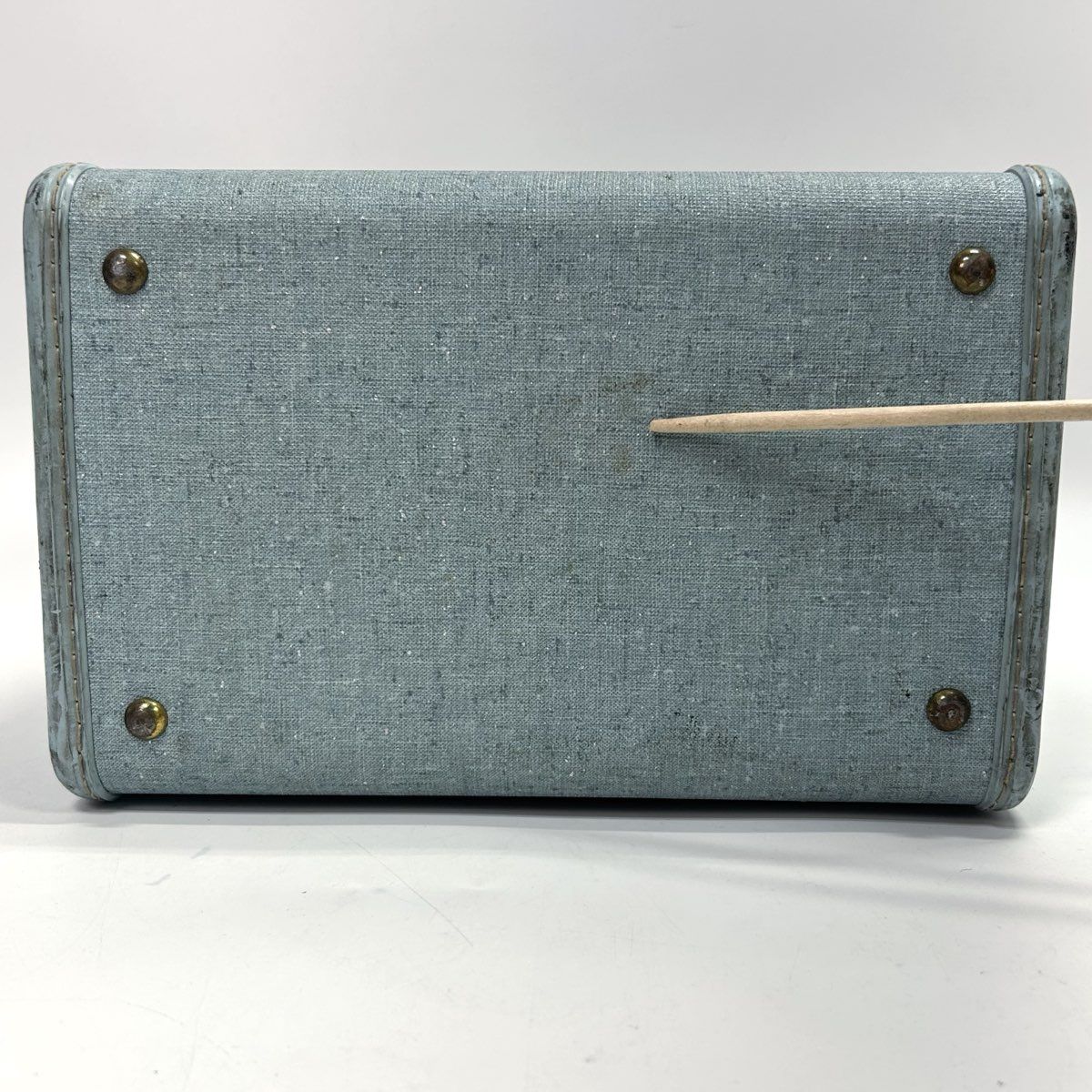 Vintage 1950s Samsonite Blue Shwayder Bros Style 4212 Train Case Makeup Bag - Image 9