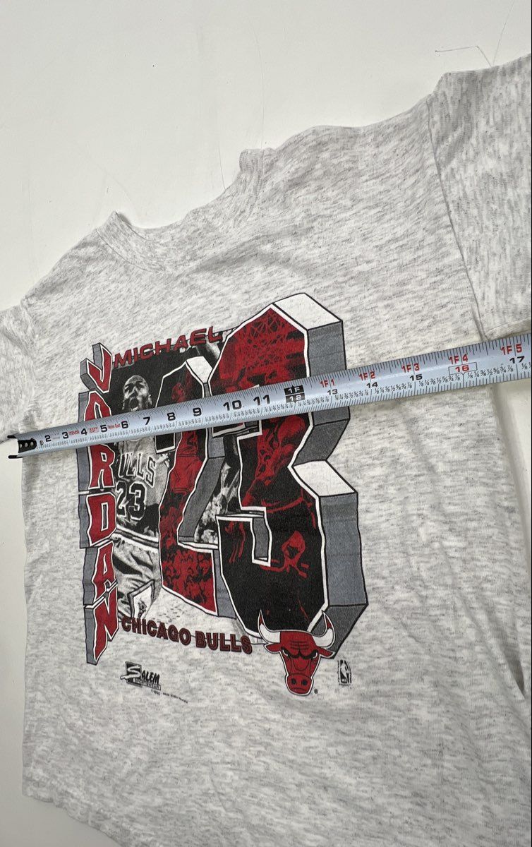 Vintage 1990 Michael Jordan Chicago Bulls T-Shirt Single Stitch Salem Sz 10-12 - Image 4