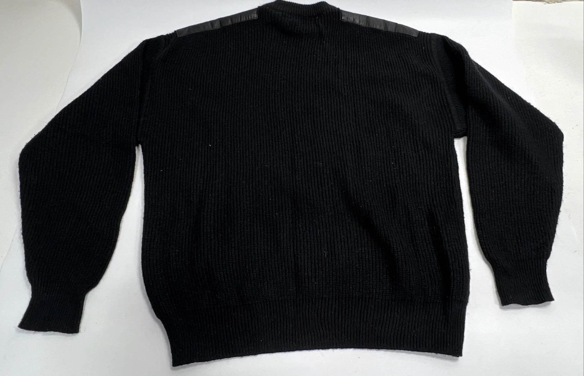Vintage 90s Mark Elliot Men's Black Sweater Leather Trim Southwestern Sz M - Image 2