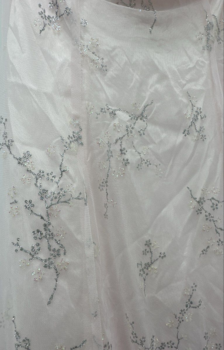 Vintage 90s Zum Zum Pink Sequin Floral Strapless Lace Up Back Prom Dress Sz 5/6 - Image 5
