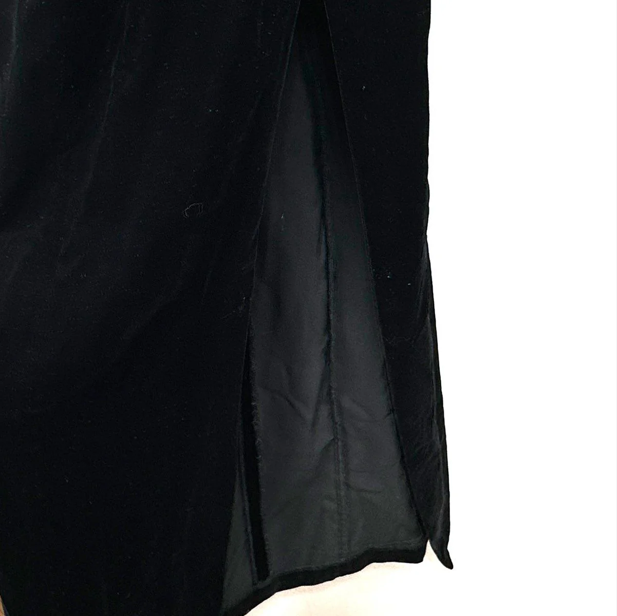 Vintage 90s Zum Zum Women's Black Velvet Sequin Ruffle Pouf Sleeve Dress Sz 3 - Image 4