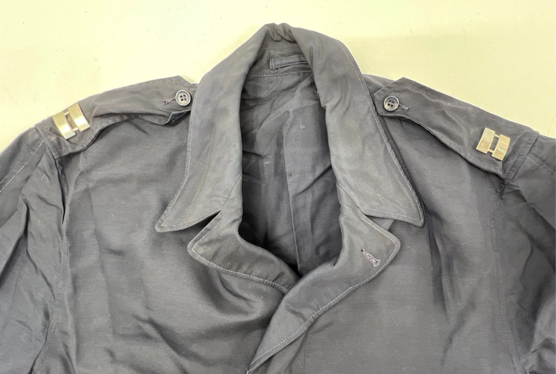 Vintage Blauer Men's Blue USAF Regulation Water Repellent Trench Coat Captain - Image 2