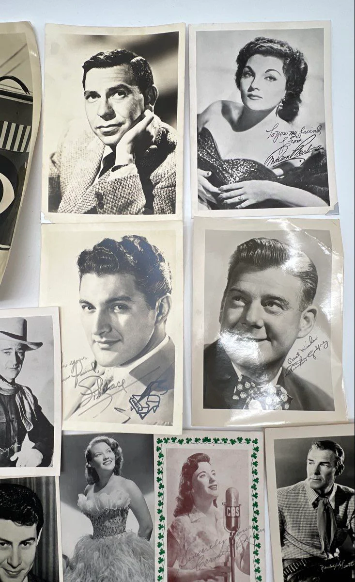 Vintage Celebrity Promo Photos Lot 18 Pieces Liberace John Wayne Dinah Shore - Image 5