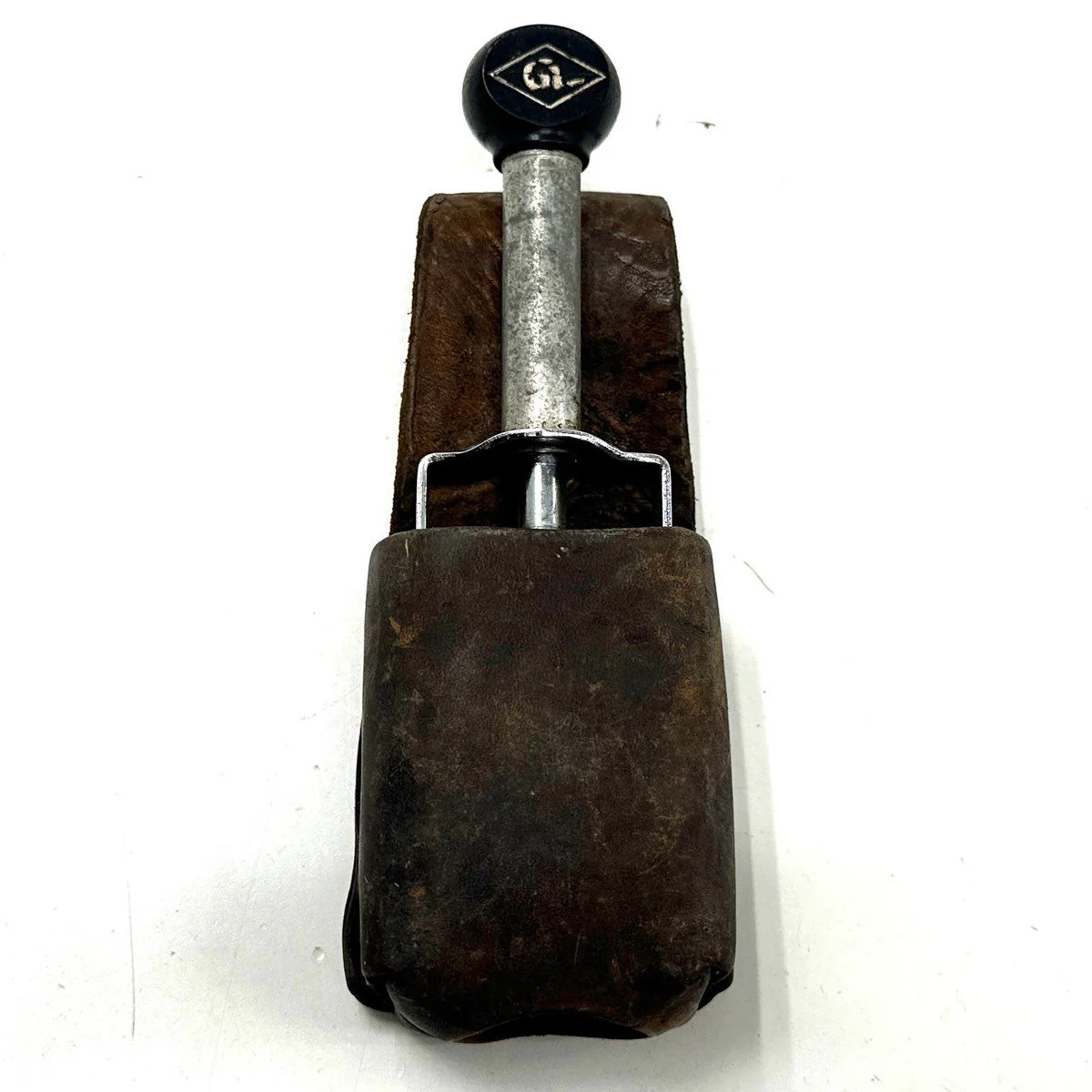 Vintage Gi Metal Rotary Numbering Machine Date Stamp with Leather Holster - Image 2