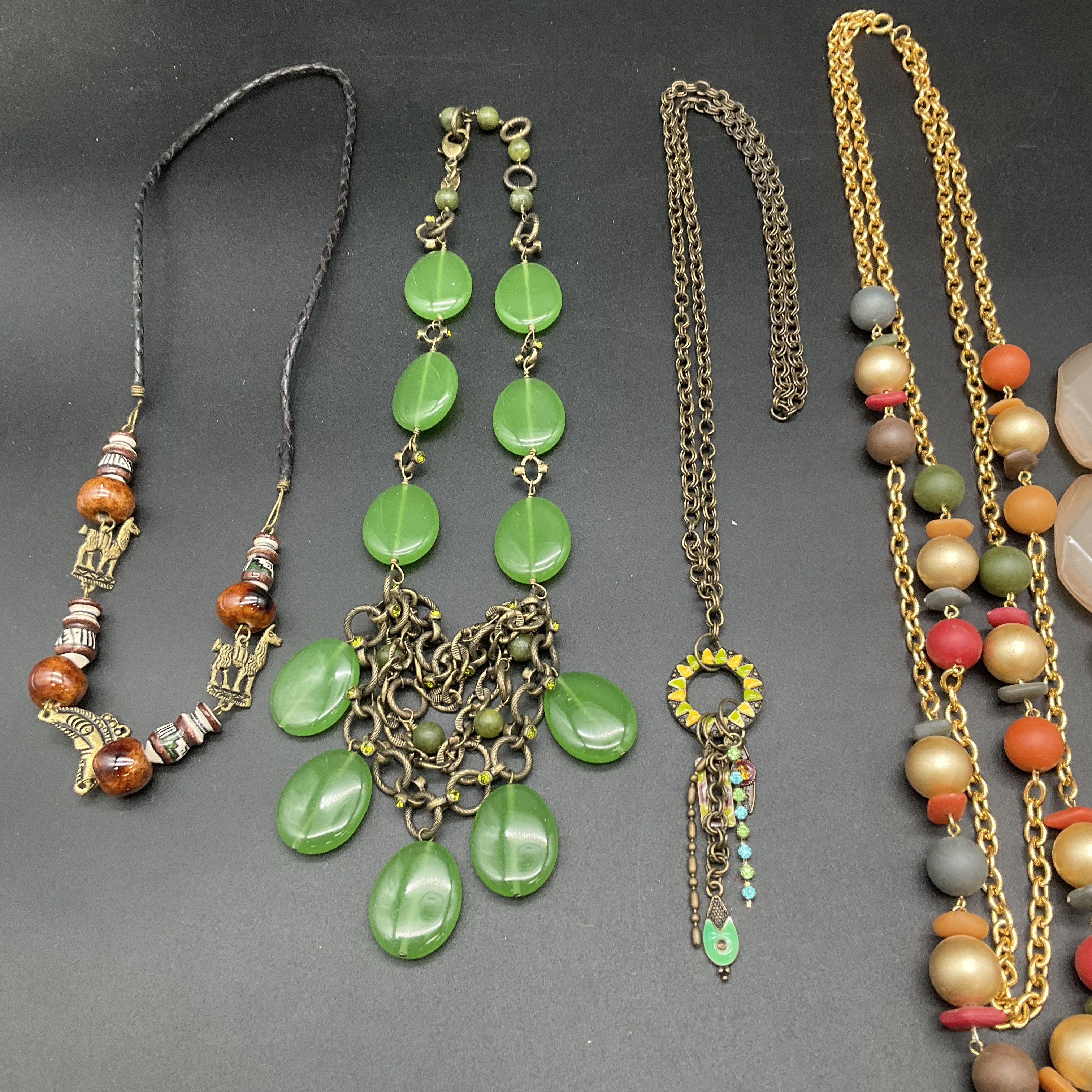 Vintage & Modern Boho Necklaces Jewelry Lot of 7 Beaded Glass Artisan Styles - Image 2