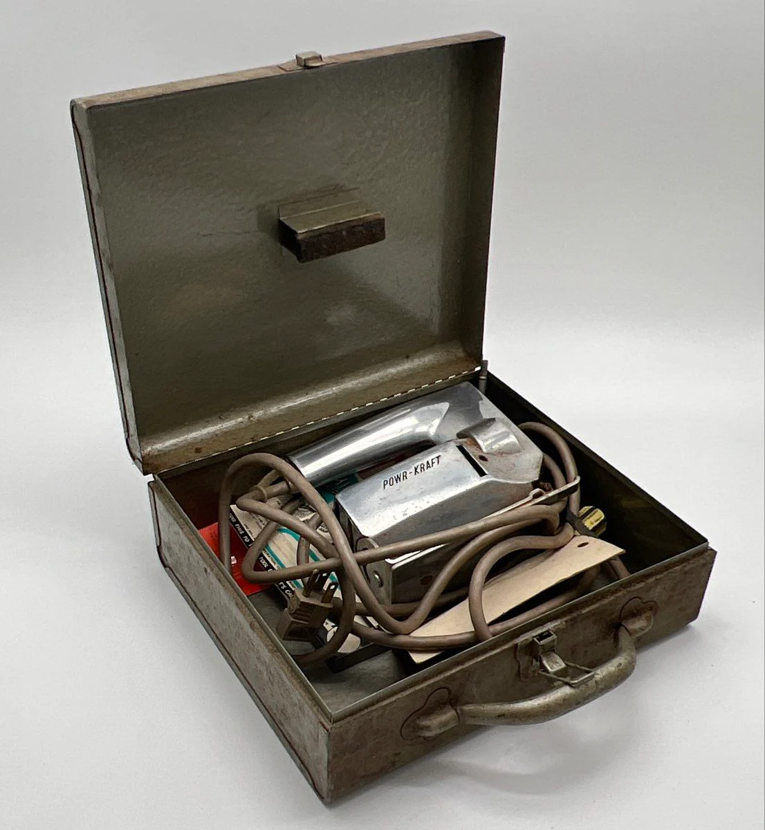 Vintage Powr-Kraft Electric Saber Saw Jigsaw Set with Metal Case & Blades - Image 2