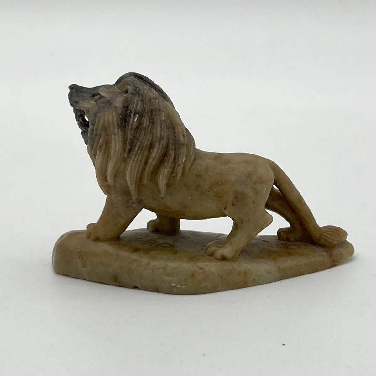 Vintage Stone Carved Lion Figurine Chinese Hand Crafted 4.5 Inch - Image 3