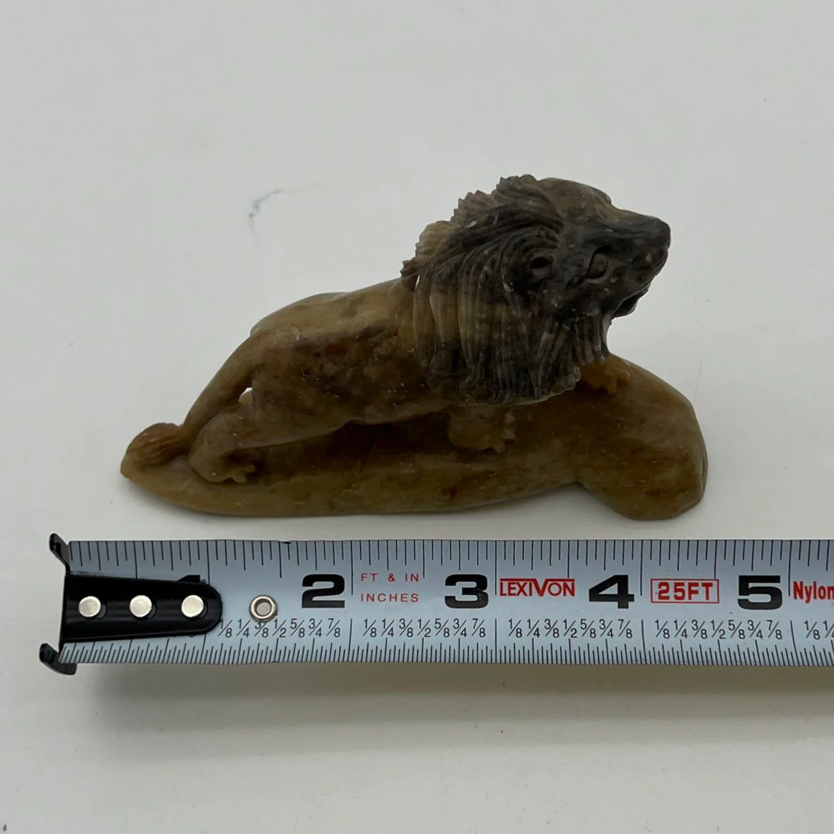 Vintage Stone Carved Lion Figurine Chinese Hand Crafted 4.5 Inch - Image 8