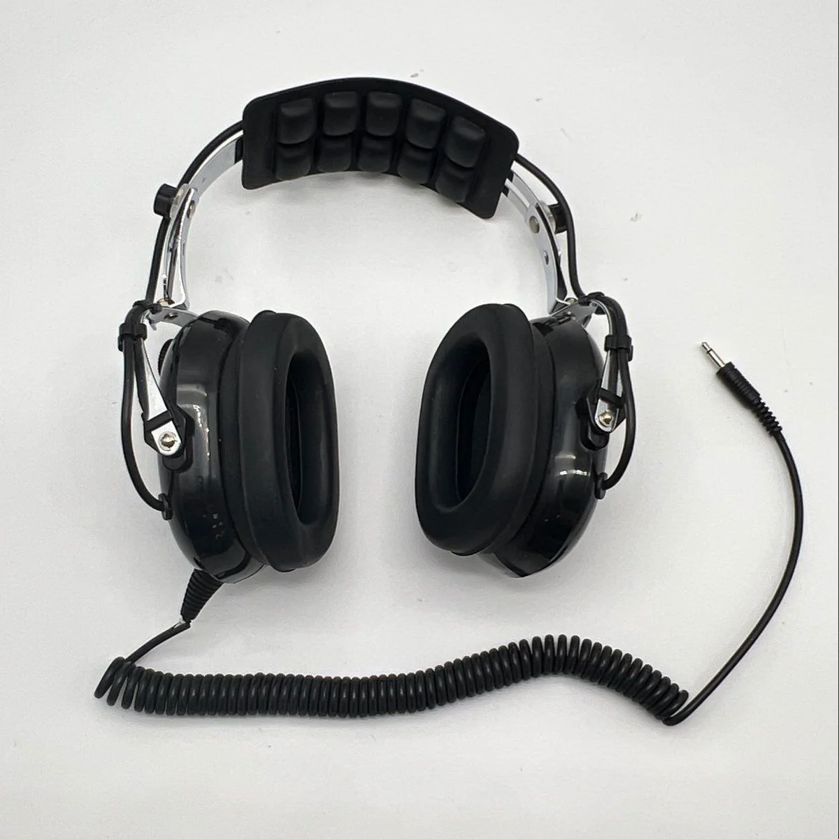 Vintage Track Scan Racing Scanner Headphones Wired Coiled Cable Tested Working