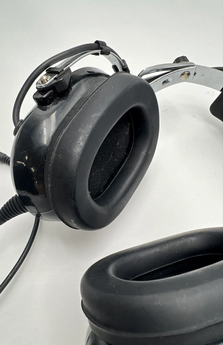 Vintage Track Scan Racing Scanner Headphones Wired Coiled Cable Tested Working - Image 6