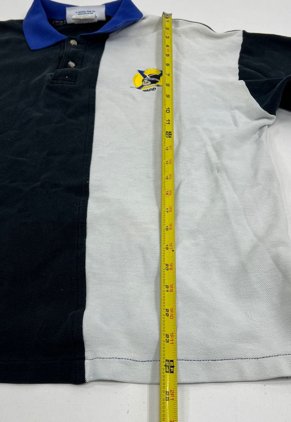 VTG Men's Speed Gear Black White Color Block Short Sleeve Polo Shirt Size Large - Image 8