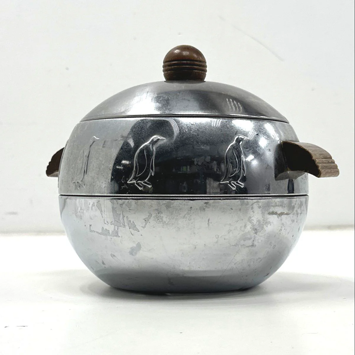 West Bend Penguin Hot Cold Server Chrome Ice Bucket Mid Century Modern Vintage - Image 2