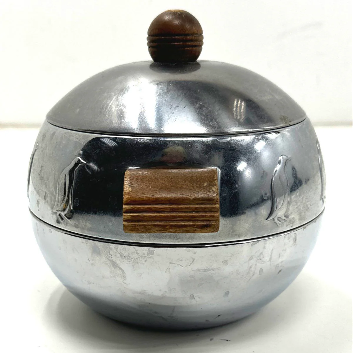 West Bend Penguin Hot Cold Server Chrome Ice Bucket Mid Century Modern Vintage - Image 3
