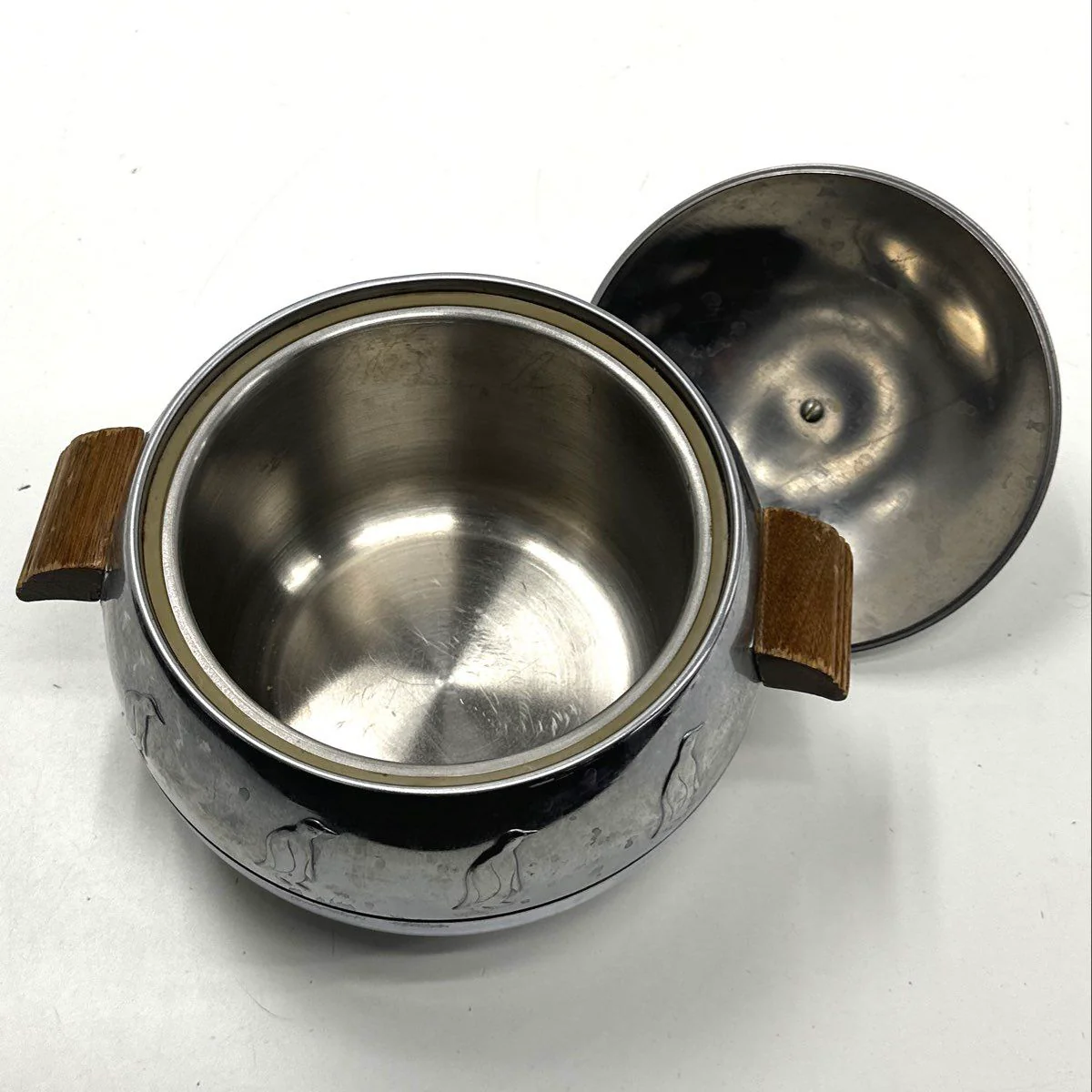 West Bend Penguin Hot Cold Server Chrome Ice Bucket Mid Century Modern Vintage - Image 4